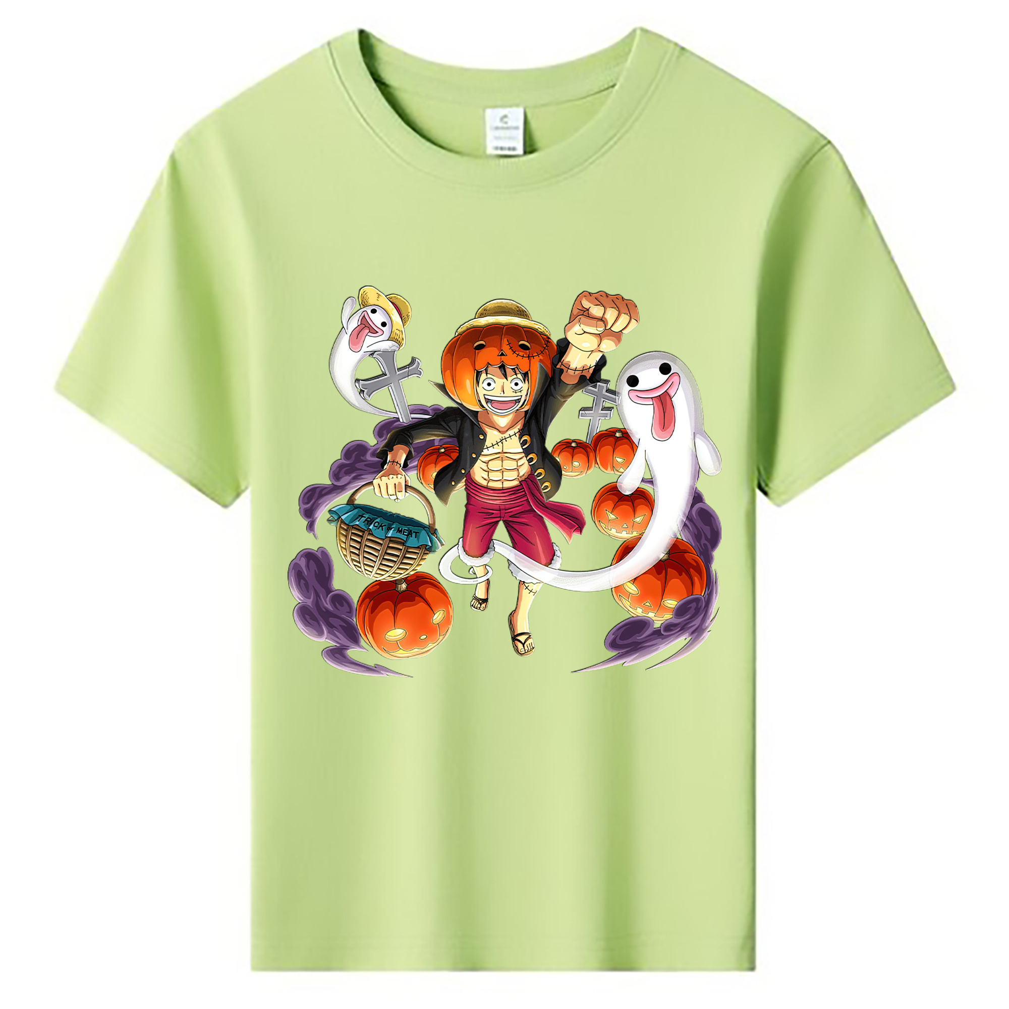 ワンピース モンキー・D・ルフィ ONE PIECE Monkey D. Luffy 綿100％キッズTシャツ（フロントプリント）